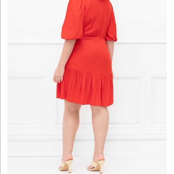 Eloquii Red Knot Front Ruffle Bottom Dress New 20 - Picture 4 of 13